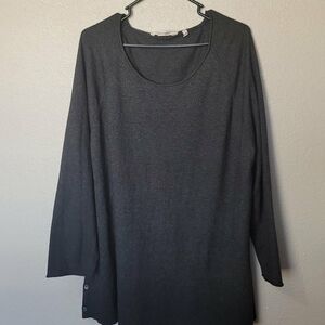 Soft Surroundings Scoop Beck Long Sleeve Tunic Top Charcoal Gray Size 1X Stretch